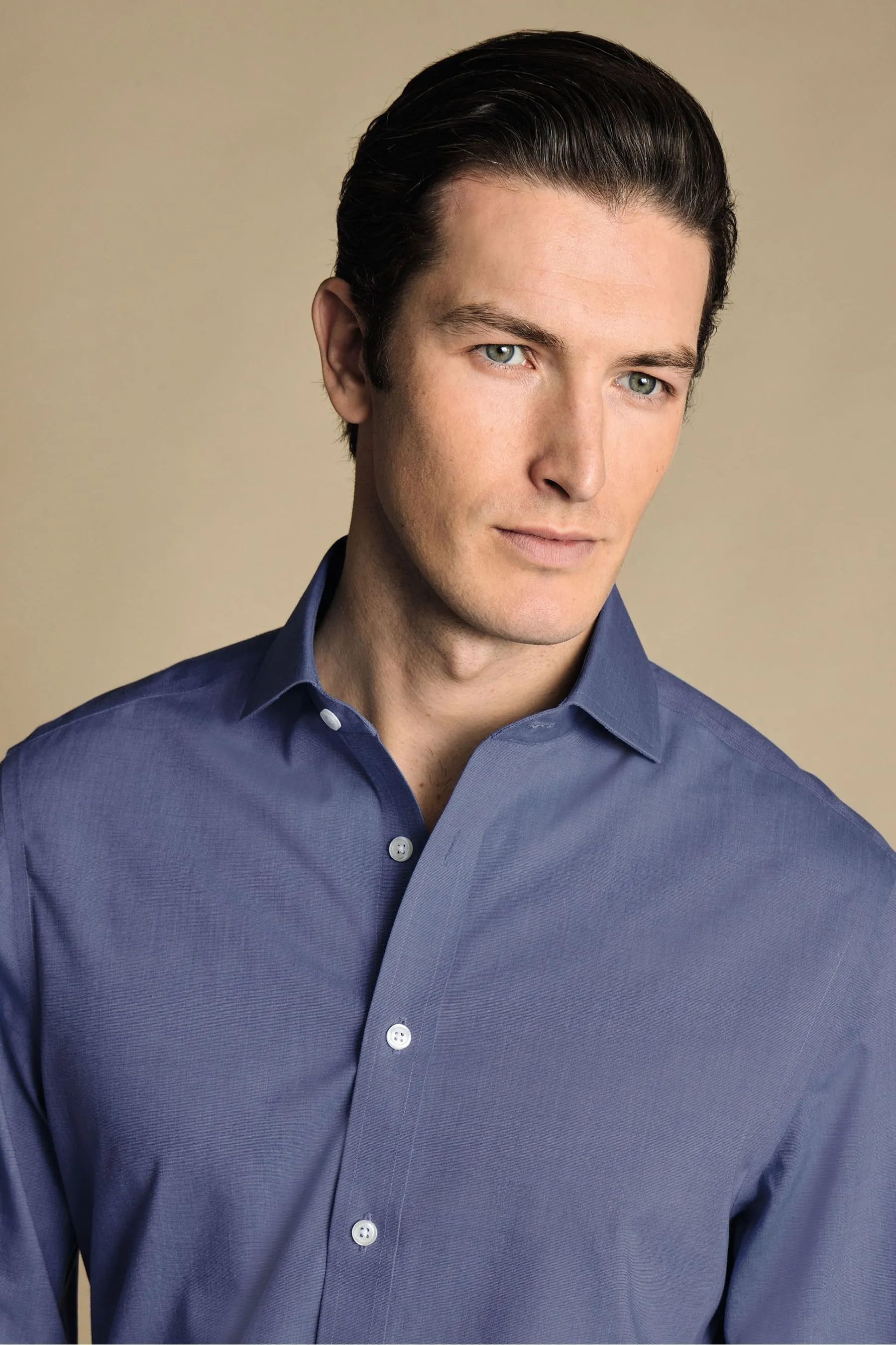 Charles Tyrwhitt Camicia Cutaway in Popeline Cutaway Vestibilità slim  100% Cotone    